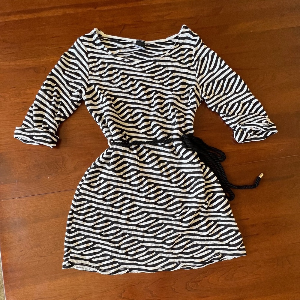 Black and White Print Mini Dress
